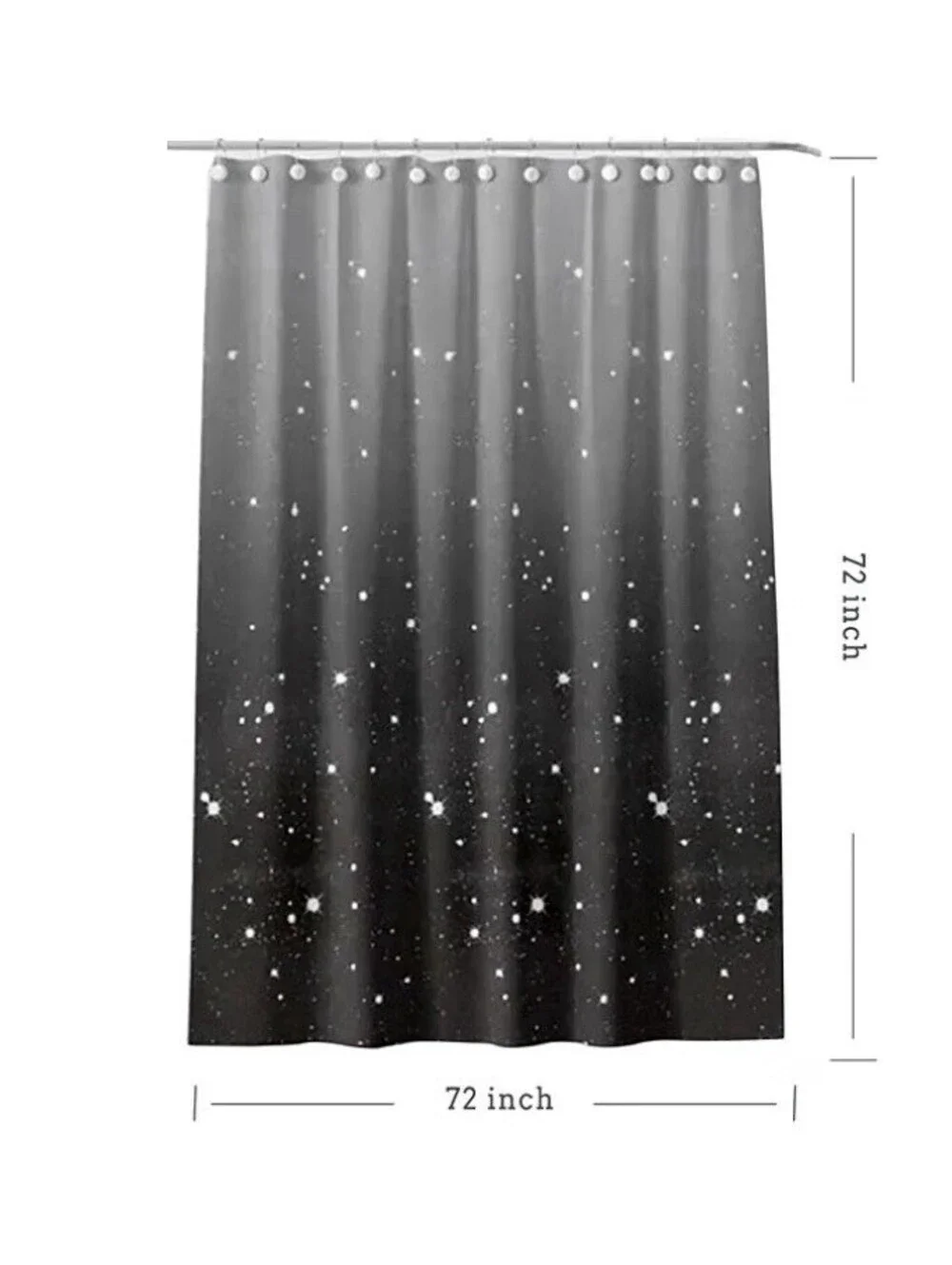 TIKABC Gray Shower Curtain Liner, 4G PEVA Shower Liner, Night Sky New